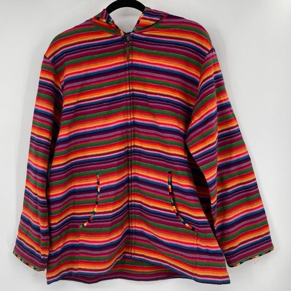 Rainbow Striped Zip-up Hoodie - Picture 8 of 16